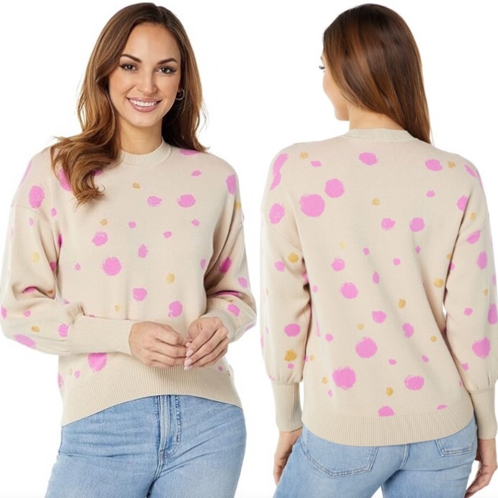 Ted Baker Ssaskia Knitted Jacquard Curved Hem Sweater Size 1 = US Size 4